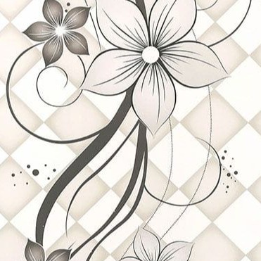 Wallpaper Dinding Stiker Motif Bunga Hitam Silver Ukuran 45 cm x 10 m