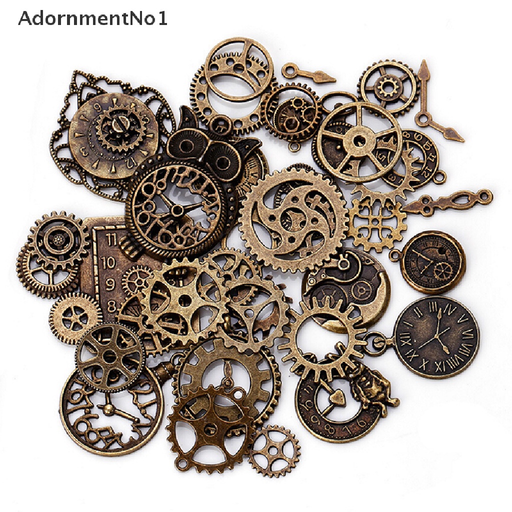 (AdornmentNo1) 40pcs Liontin Jam Bahan Metal Alloy Gaya Vintage / Steampunk Menarik Untuk Perhiasan DIY