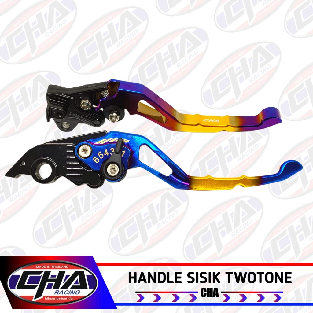 (PAKET MURAH Twotone)3in1 Spion Jalu Cembung+Handgrip Domino+Handle Variasi CNC Twotone Nmax PCX Aerox Vixion Beat Mio Vario Tiger Mx Lexi Vario150 CBR R15 v3 Fu Mio j Rx king ADV Freego