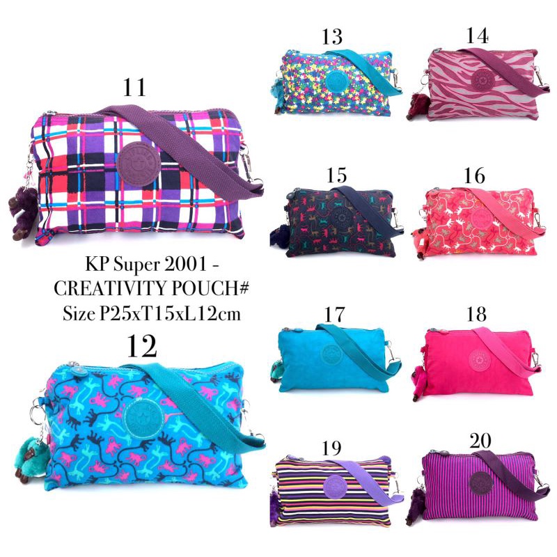 Tas selempang wanita kipling super 2001 creativity pouch import