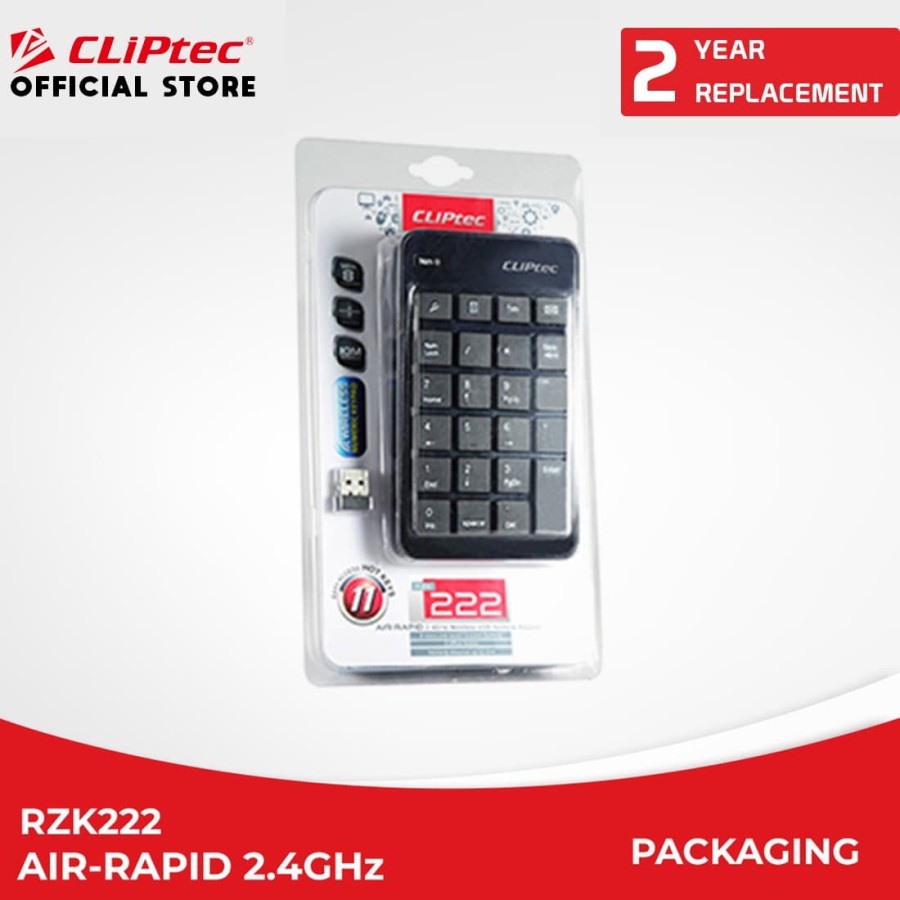 Cliptec RZK222 RZK-222 Keyboard Numeric Keypad Wireless AIR-RAPID