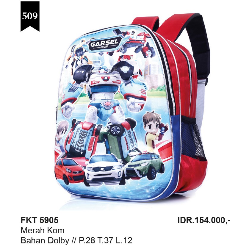 FKT 5905 Tas ransel sekolah anak laki laki PAUD,TK,SD kls 3 - garsel