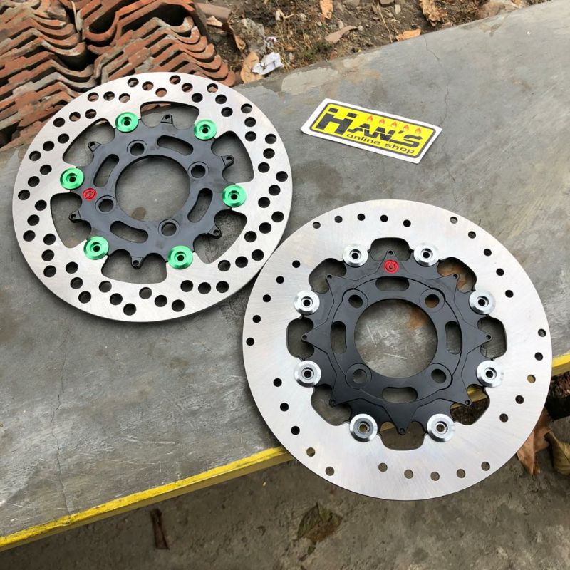 DISK DISC BREMBO ROTOR LUBANG 4 FLOATING HIJAU