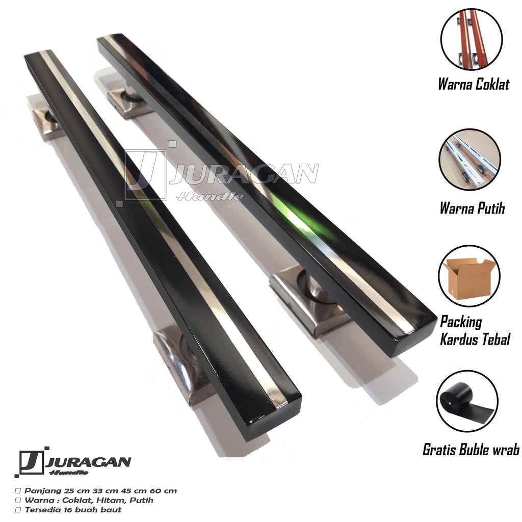 handle pintu 60 cm coklat kayu gagang pintu rumah minimalis tiga warna hitam coklat putih tarikan pintu stainless model stella