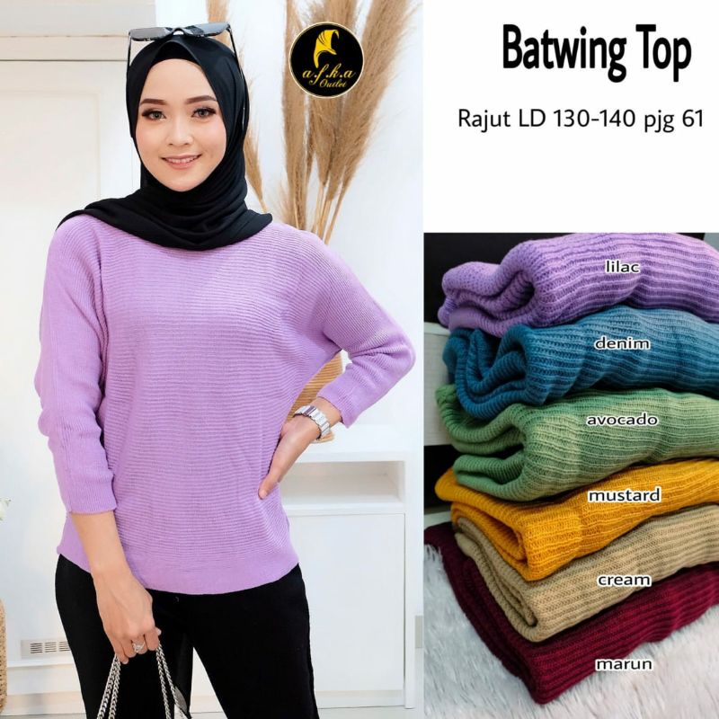 Batwing top rajut by afka ORI termurah realpict