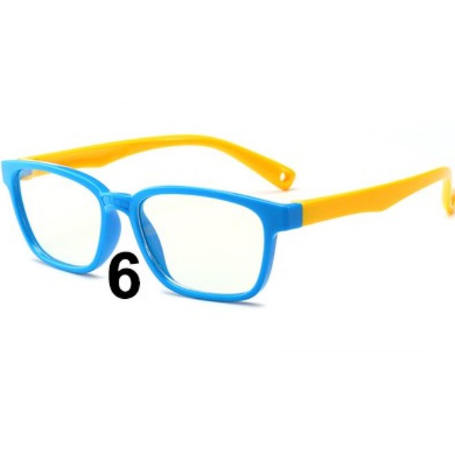 [Bisa COD] Kacamata Anak Anti Radiasi HP, Komputer, Laptop Blue Rays Elastis Bahan Lembut Original-6.Biru Kuning