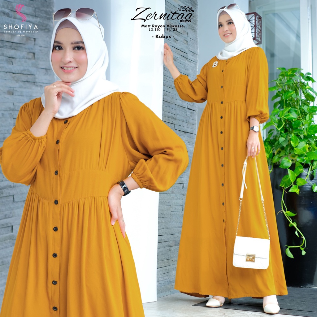 DRESS/GAMIS SUPER CANTIK BERAGAM WARNA ~ BAHAN RAYON VISCOSE ~ ZERNITAA ORIGINAL SHOFIYA