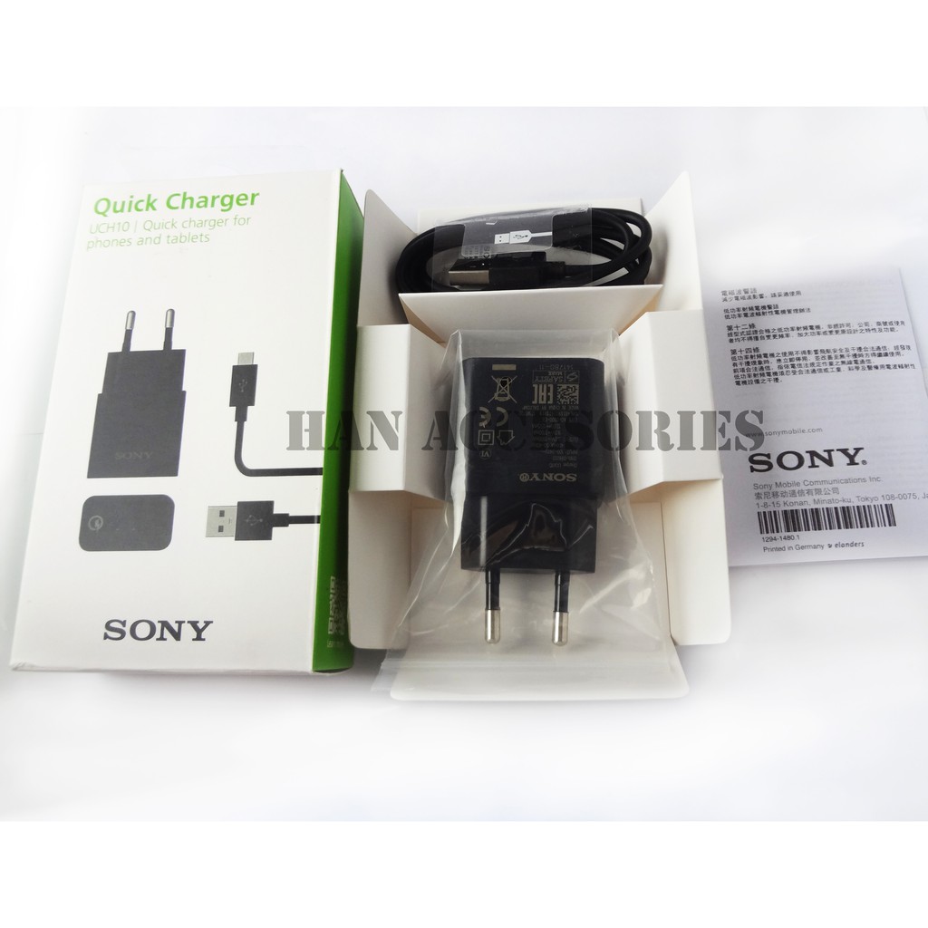 SONY QUICK CHARGER UCH10 MICRO USB / USB TYPE C ORIGINAL 100% - Fast Charging