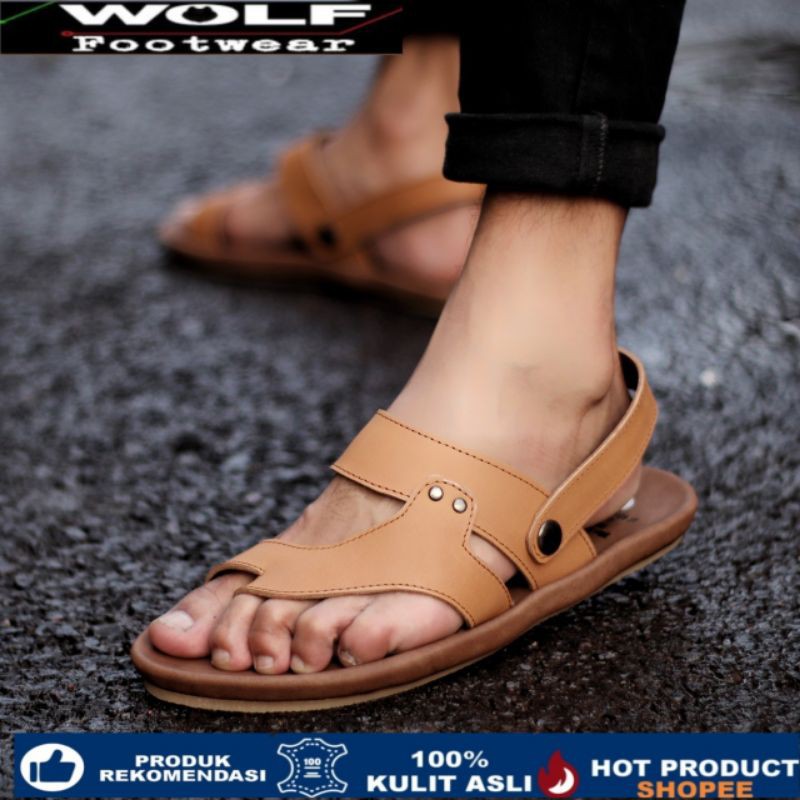 RIOT TAN Sandal pria kulit asli cevany original handmade sandal jepit kulit pria bisa COD