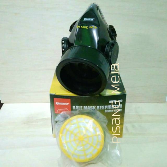 Masker Krisbow Respirator Single + Filter Anti Asap Gas Kimia Fogging Half Mask