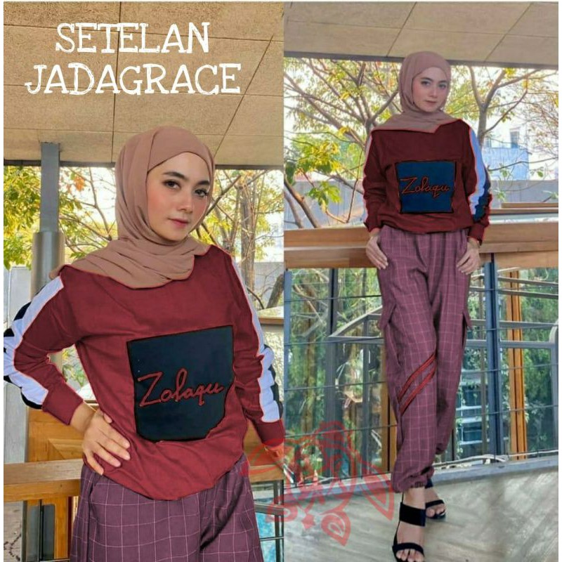 PCS SET JADAGRACE BAHAN BABYTERRY DAN KATUN LINEN SETELAN ATASAN DAN CELANA MS ADA VIDEO REVIEW PRODUK