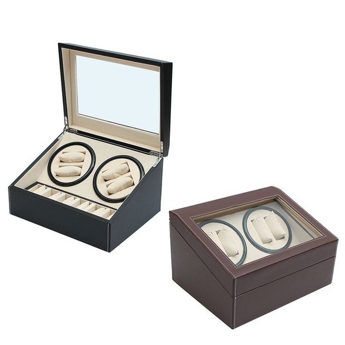 Pemutar Jam Tangan Otomatis WW001 Watch Winder 4 and 6 Bonus Adaptor
