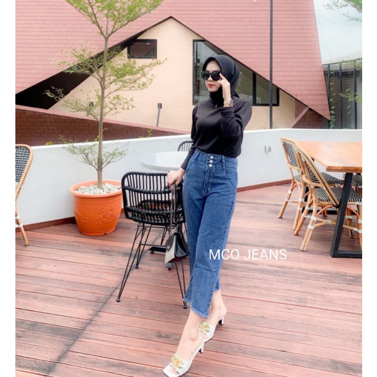 OOTD SZ 27-30 7/9 Jeans Kulot Kancing 3 - Kulot Jeans Gemoy