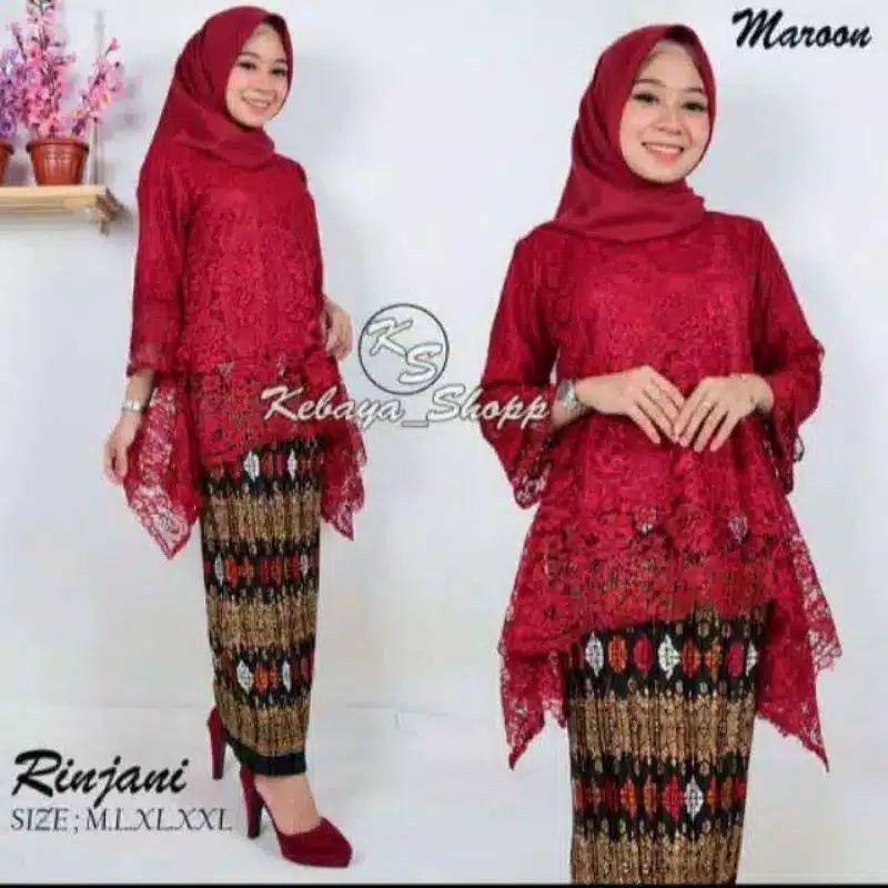 SET KEBAYA RINJANI KEBAYA BRUKAT MODERN KEBAYA PESTA KEBAYA MODERN