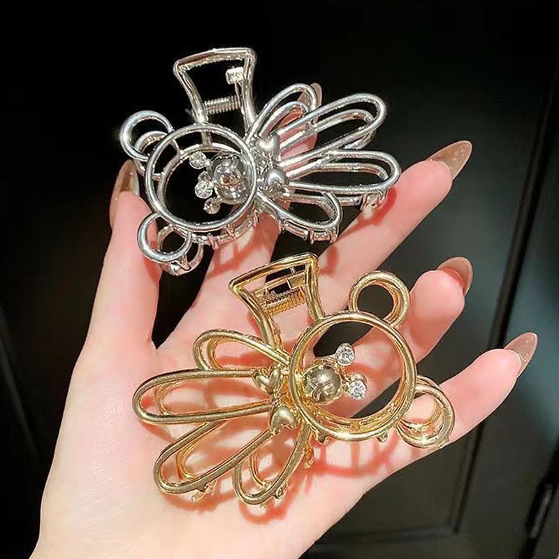 Jepit Rambut Logam Bentuk Beruang Gaya - Jedai Besi Bear Alloy Hair Claw Clips