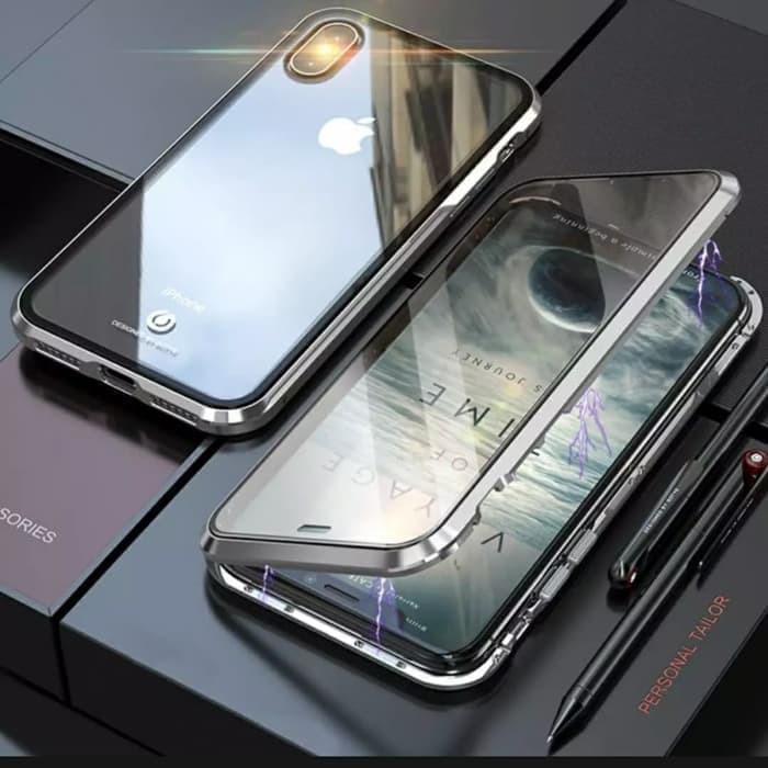 Case Depan Belakang Glass Premium Magnetic full cover Iphone 8 Plus