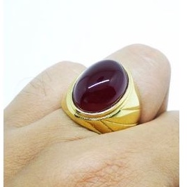 Natural Batu Red Baron Pacitan Great A Plus Ring Gold Titanium Top Quality