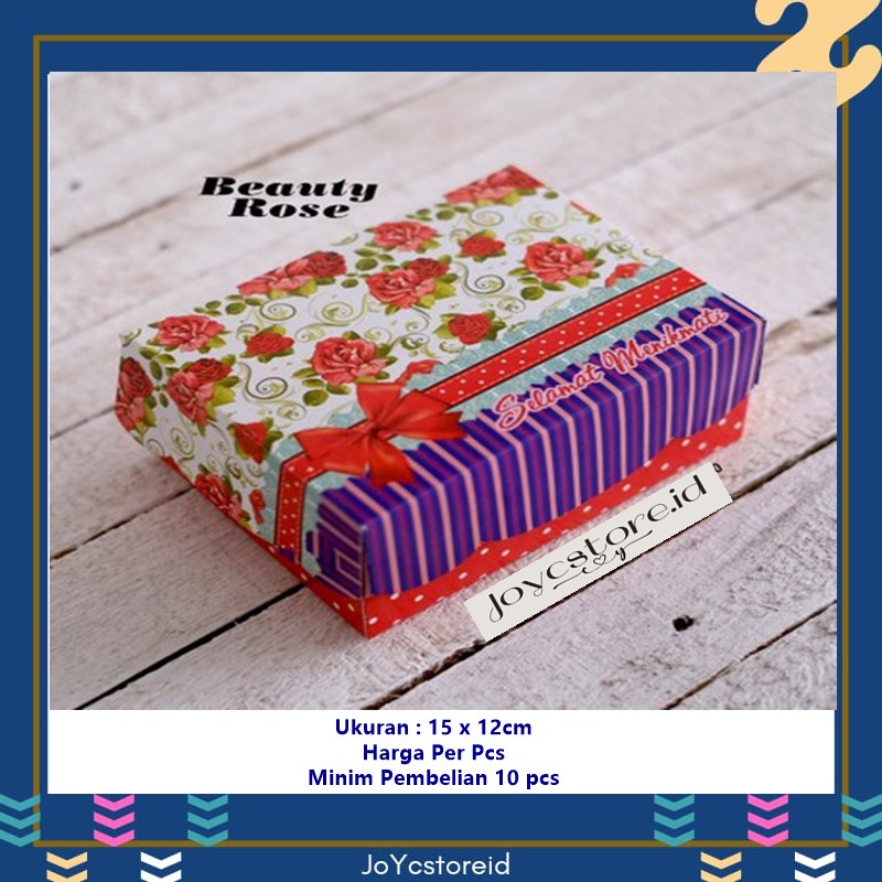 Dus Roti Kotak Kue Cantik R5k Beauty ROSE Kotak 15x12 Box Jajan / Box Kue / Box Jajan / Snack Box / 