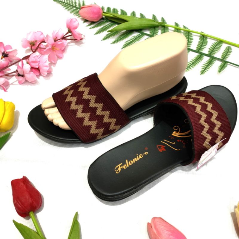 Sandal wanita rajut terbaru Felonie DH 01 kekinian trendy keren elegan murah