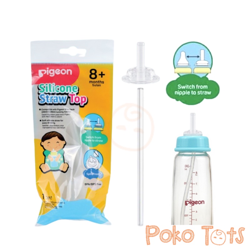 Pigeon Silicone Straw Top Sedotan Pengganti Dot Botol Susu Pigeon