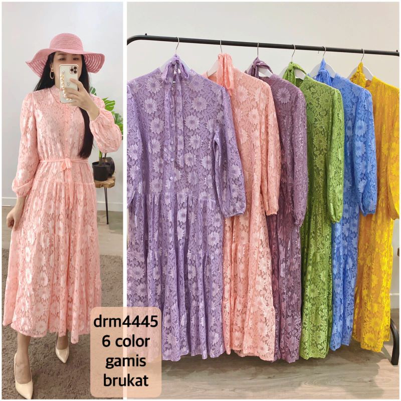 Gamis brukat ,gamis lfy, dress midi wanita premium import bangkok ori