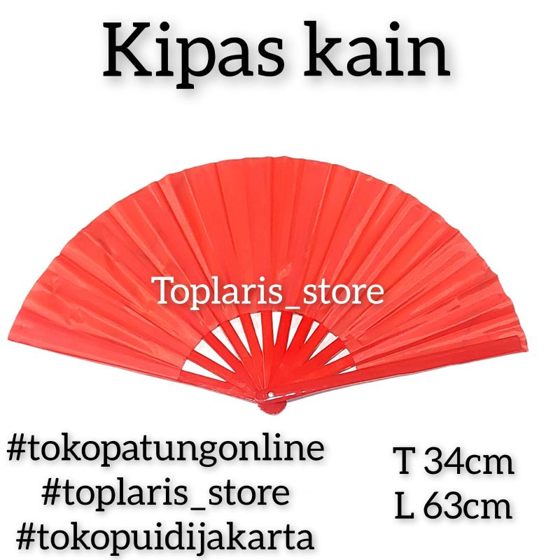 Kipas China Lipat Kain Lukis Polos Premium