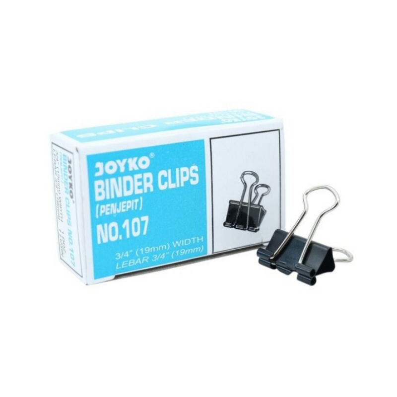 

Binder Clip / Klip / Penjepit Kertas Joyko 107 - 19 MM ( 1 Box 12 PCS )