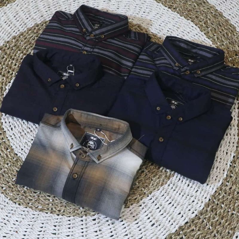 ( COD ) KEMEJA FLANNEL PRIA LENGAN PANJANG PREMIUM MALEBE ROCK