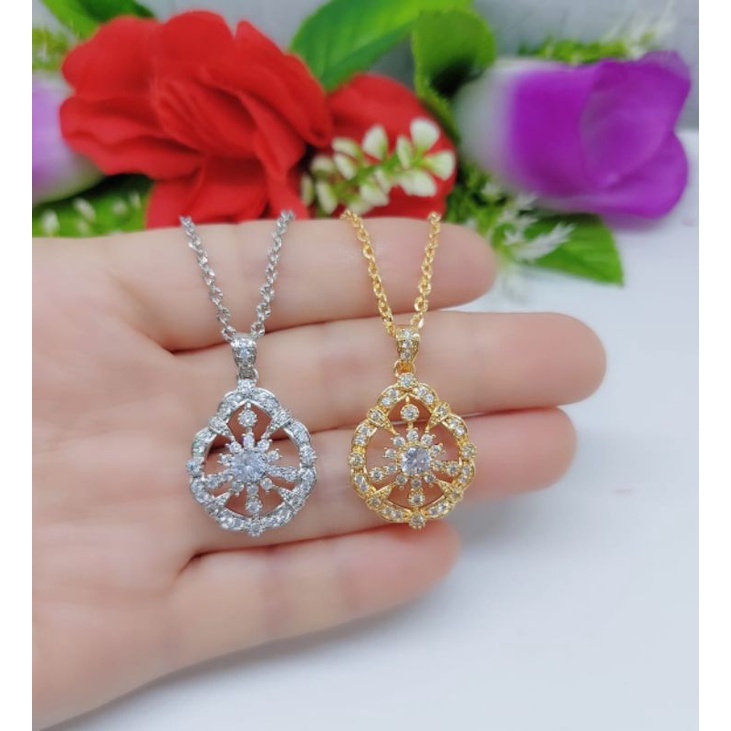 Set Kalung+Liontin Xuping Permata Lapis emas 18k 065.066