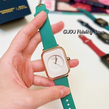【Ready】100%ORI【COD】【GUOU Watch 】Jam tahan air  2022 Baru Jelly Desain Kecil Square Watch Waterproof Women's Watch Wanita Jelly menonton tali karet wanita menonton Korea menonton fashion women's Watch-7