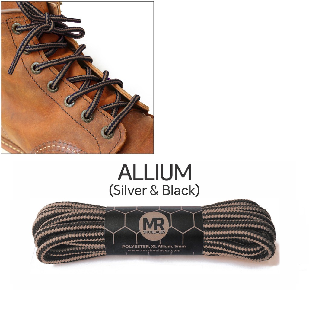 MR Shoelaces CR19 Allium (Moka Hitam) Tali Sepatu Bulat Corak / Motif 5-6mm 80cm 90cm 100cm 120cm 150cm 200cm - Premium Shoelace