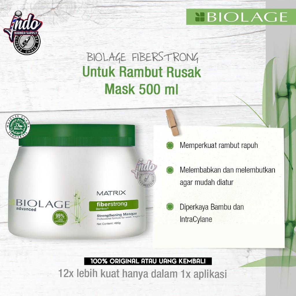 Matrix Biolage Hair Mask Fiber Strong 490gr Bamboo Strengthening Masque / Masker Rambut Bercabang