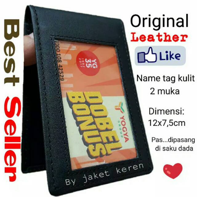 

Name tag kulit id card holder pria cowo cewe simple tapi keren murah bagus