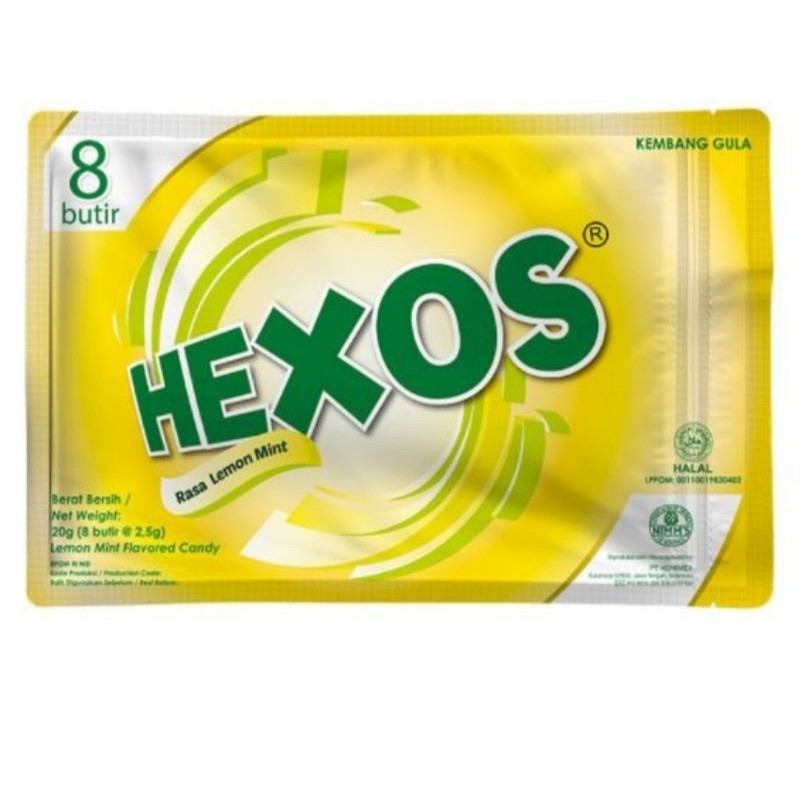 Permen hexos isi 8 lemon mint /mint