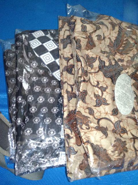 Batik Edo - Couple Tunik Sogan Serut Genes Apsari Coklat Batik Modern Midi Sarimbit Kerja Seragam