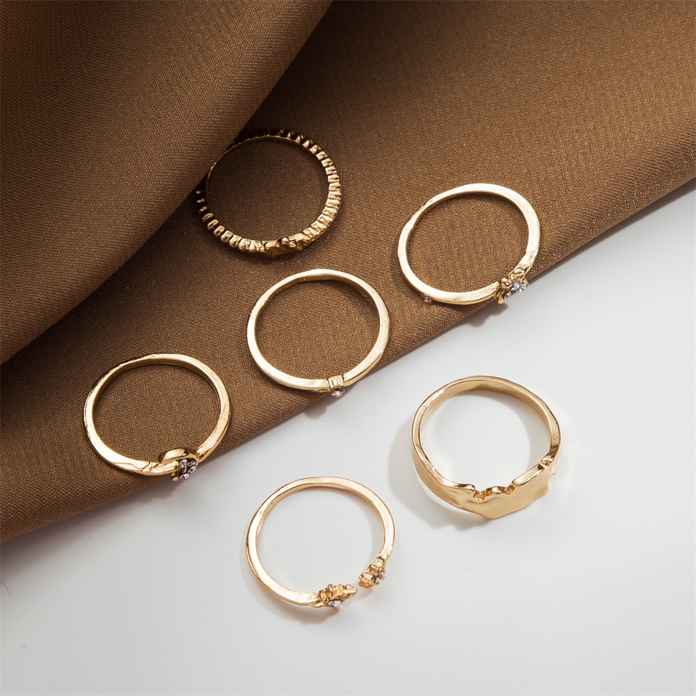 6pcs / Set Cincin Kupu-Kupu Bahan Metal Untuk Wanita