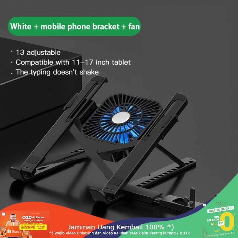 (BISA COD) RVOSTR Centechia Portable Laptop Stand Foldable with Cooling Fan - CT1310