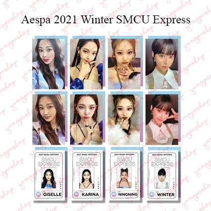 [READY / SET] 2021 SMCU WINTER AESP PHOTOCARD FAN MADE UNOFFICIAL MAKEUP YANGPASHOP KARINA WINTER NI
