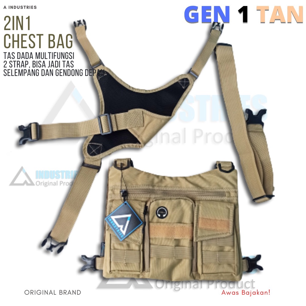 Chest Bag Tas Dada Anti Maling Tas Dada Pria Wanita Waterproof Tas Dada Simple Multifungsi 2 Model Bisa Slempang Bisa Gendong Tas Pelindung Dada Motor Biker Tas Dada Tactical Outdoor Tas Dada Rompi Model Depan Sporty Hip Hop Korea Tas Bahu 2 In 1 Original