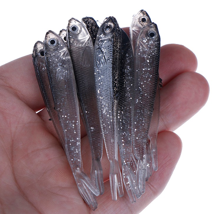 SYFishing 10Pcs Lifelike Soft Fish Umpan Pancing 7.5cm 2.35g Swimbait Fishing Lure Ikan Bass Wobbler Kail Memancing Tackle