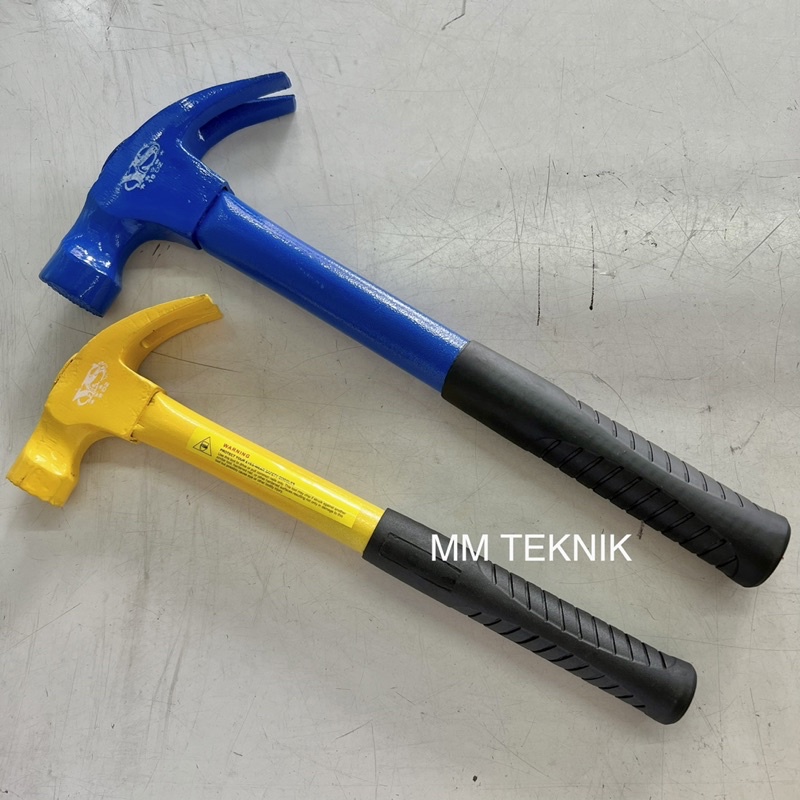 Martil Tanduk Gagang Full Besi 16 OZ / 8 OZ Martil Gerigi Besi Martil Tanduk Magnet YS Palu Besi