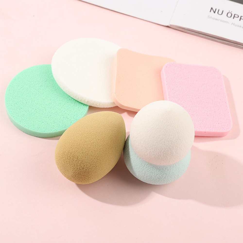 Spons Beauty Blender Soft Sponges Blend Makeup AB19 Bedak Isi 6 Pcs Powder Puff Foundation Makeup Puff Wajah Kemasan Plastik ACC