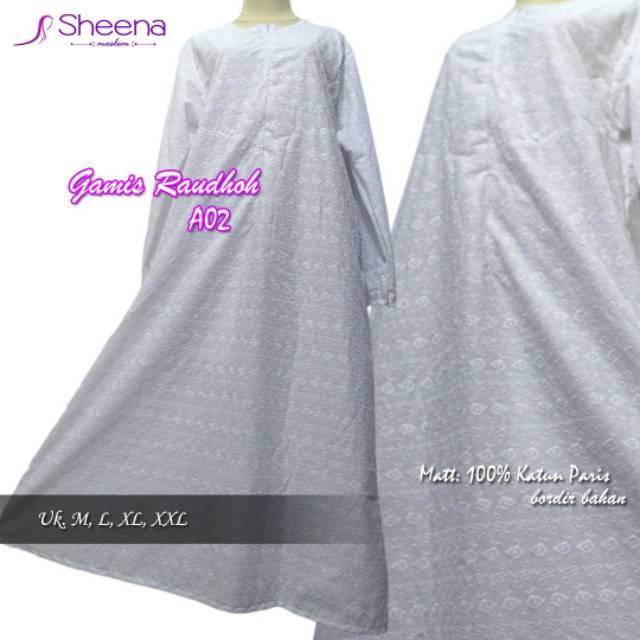 Gamis Raudhoh Gamis Umroh Gamis Haji Gamis Katun Paris Bordir Premium