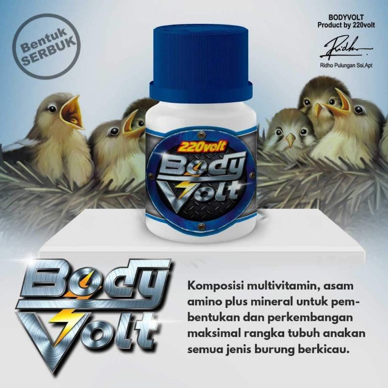 Bodyvolt 30gr Vitamin Body Volt Vitamin Burung Anakan Murai Lovebird Cucak Rowo