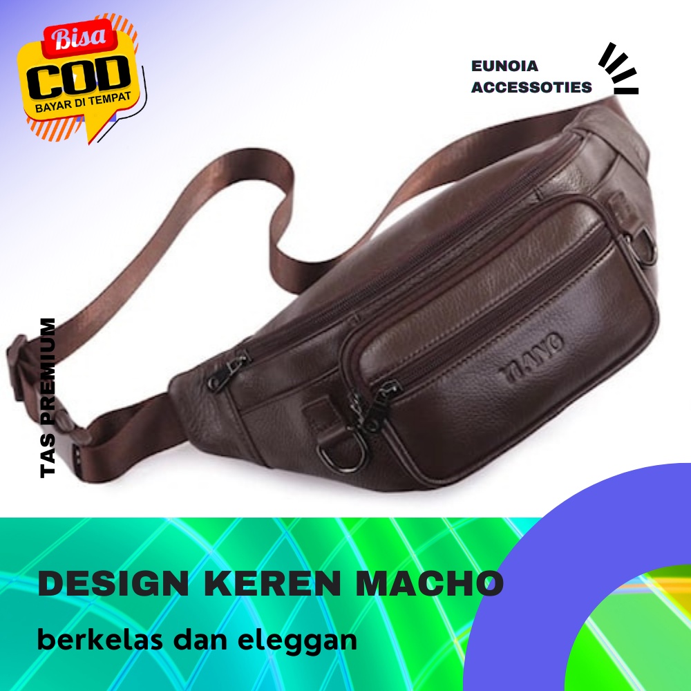 Tas Waistbag Shoulderbag Selempang Slempang Bahu Import Pria Wanita Cowok  Cowo Remaja Gojek Ojol Se