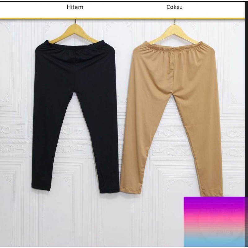 LEGGING POLOS JUMBO SPANDEX SUTRA ADEM DEWASA DALAMAN GAMIS