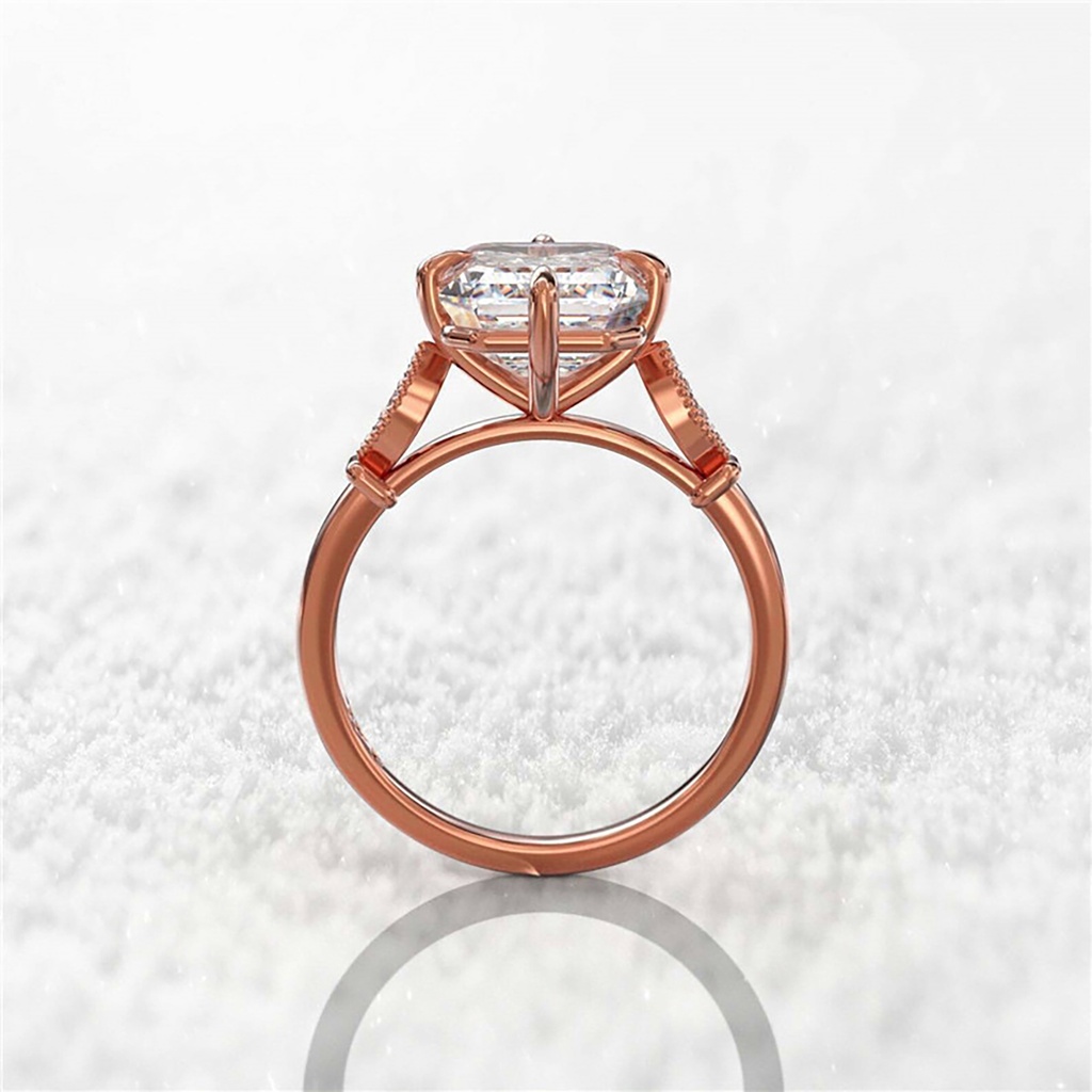 Hu Hu Hu Hu Hu Alat Bantu Pasang Kacamata♡ Cincin Jari Warna Rose Gold Hias Kristal Imitasi Gaya Klasik Untuk Wanita