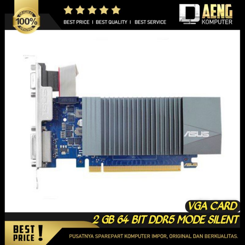 VGA Card Asus Nvidia GeForce GT 710 2 GB 64 Bit DDR5 Mode Silent Mantap