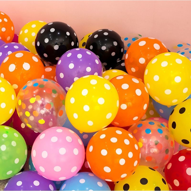 Balon Lateks Motif Polkadot 40Pcs Dekorasi Ulang Tahun Party