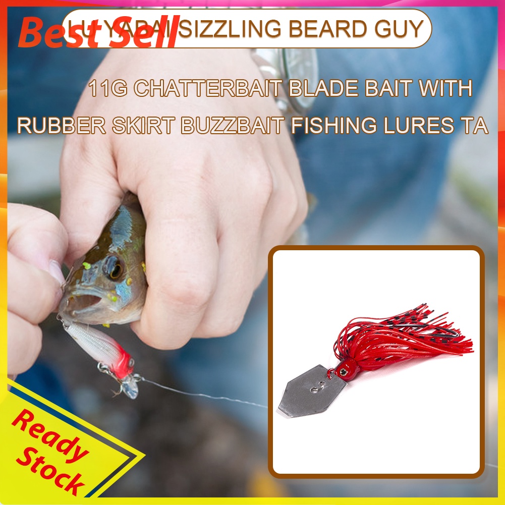 6x Wobbler Chatterbait Blade Bait w/ Skirt Buzzbait Saltwater Fishing Lures